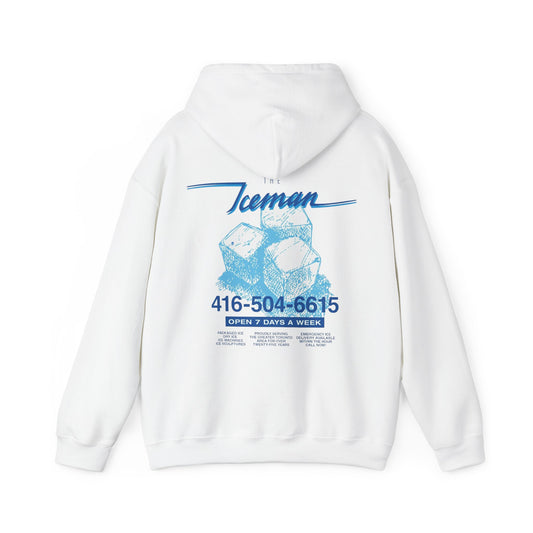 ICEMAN Blue Graphic White Hoodie